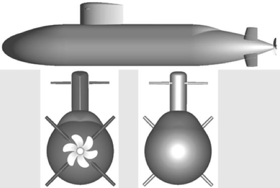 Graphic showing an underwater autonomous vehicle