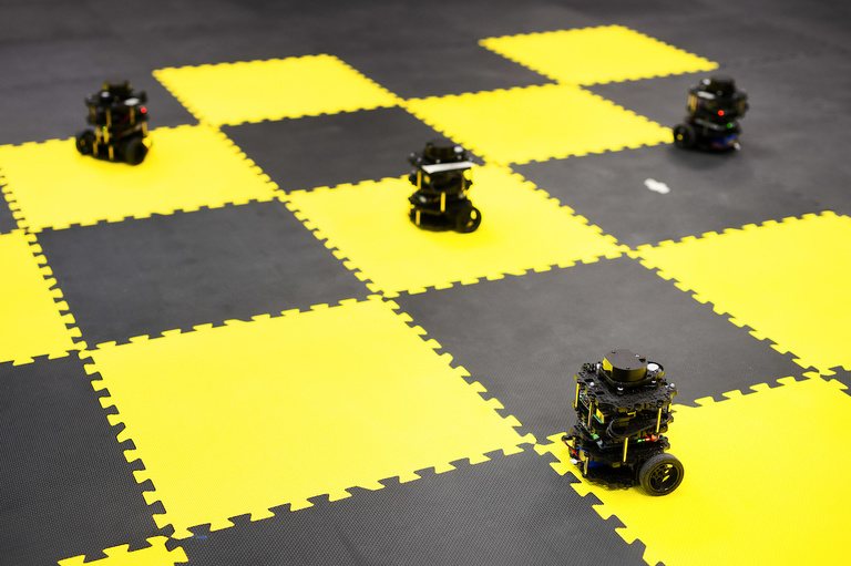 Four autonomous vehicles in operation
